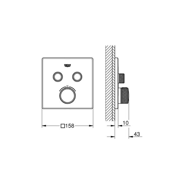 Grohe Grohtherm Smartcontrol Gizli Montajlı 2 Valfli Emniyetli Mikser - 29124DA0