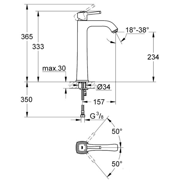 Grohe Grandera Tek Kumandalı Çanak Lavabo Bataryası - 23313000