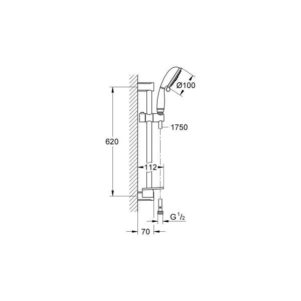 Grohe Tempesta Rustic 100 Sürgülü Duş Seti 4 Akışlı 27609001