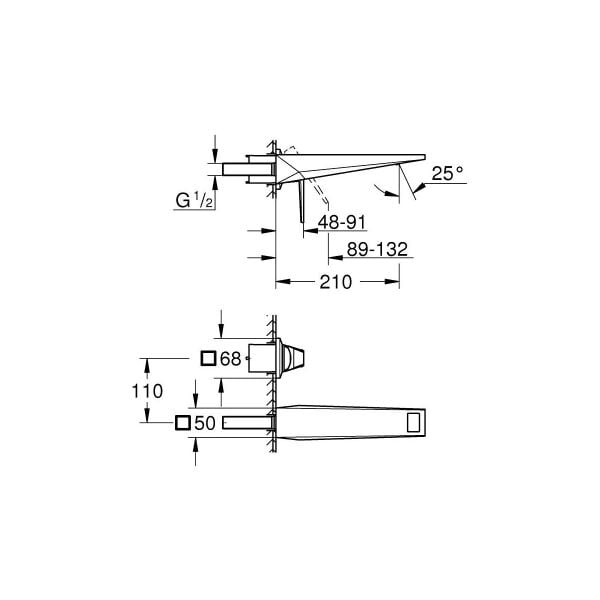 Grohe Allure Brilliant Private Collection 2 Delikli Duvardan Lavabo Bataryası M–boyut Krom – 29517000