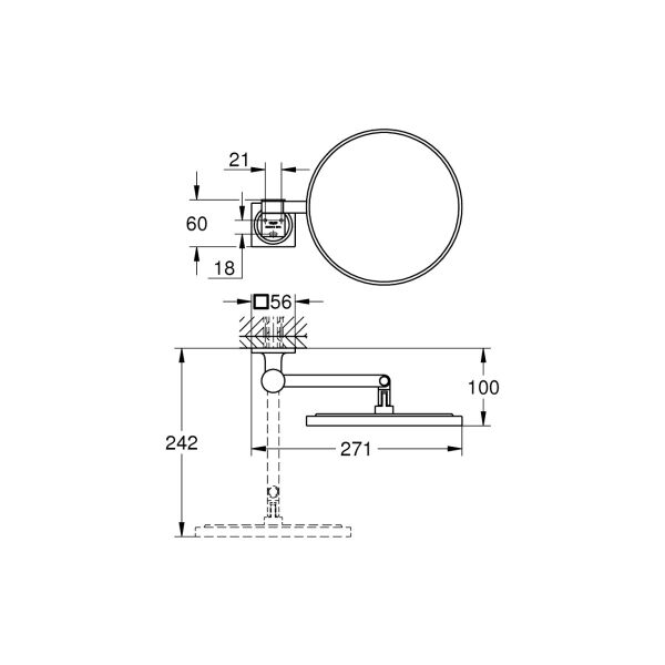 Grohe Allure Makyaj ve Tıraş Aynası 40967001