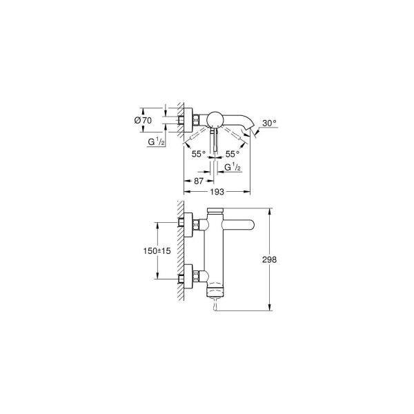 Essence Tek kumandalı banyo bataryası 33624DC1