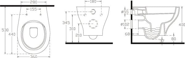 Ideal Standard Stream Plus Rimless Asma Klozet + Yavaş Kapanan Kapak - Z273901
