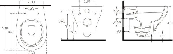 Ideal Standard Stream Plus Rimless Asma Klozet + Yavaş Kapanan Kapak - Z273901