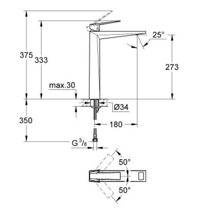 Grohe Allure Brilliant Tek Kumandalı Lavabo Bataryası XL-Boyut - 23114DC0