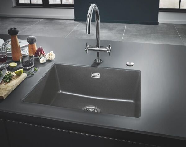 K700 TEZGAHALTI KOMPOZİT EVİYE Granit Gri 31655AT0