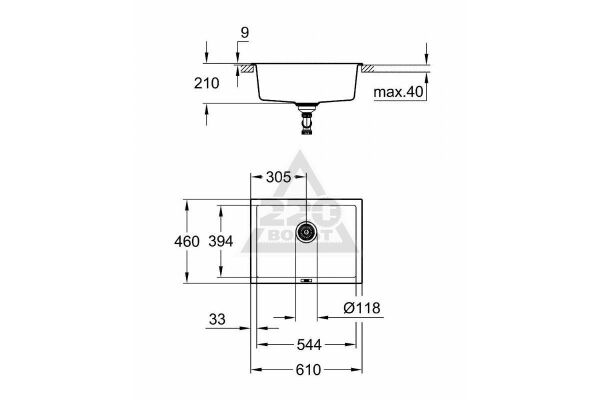 K700 TEZGAHALTI KOMPOZİT EVİYE Granit Gri 31655AT0