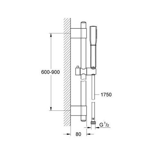 Grohe Duş Sürgüsü Seti Tek Akışlı Grandera Krom/Altın - 26038IG0