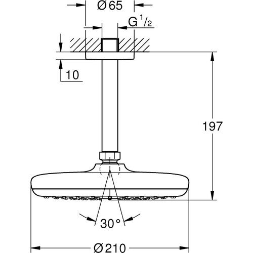 Grohe Tempesta 210 Tepe Duşu Seti 142 Mm, Tek Akışlı 26414000