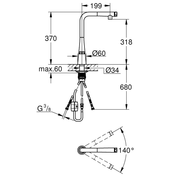 Grohe Zedra Smartcontrol Eviye Bataryası 31593DC2