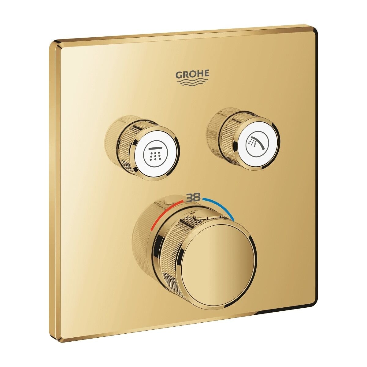 Grohe Grohtherm Smartcontrol Çift Valfli Akış Kontrollü, Ankastre Termostatik Duş Bataryası Cool Sunrise - 29124GL0