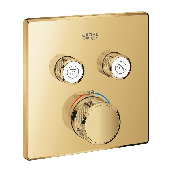 Grohe Grohtherm Smartcontrol Çift Valfli Akış Kontrollü, Ankastre Termostatik Duş Bataryası Cool Sunrise - 29124GL0