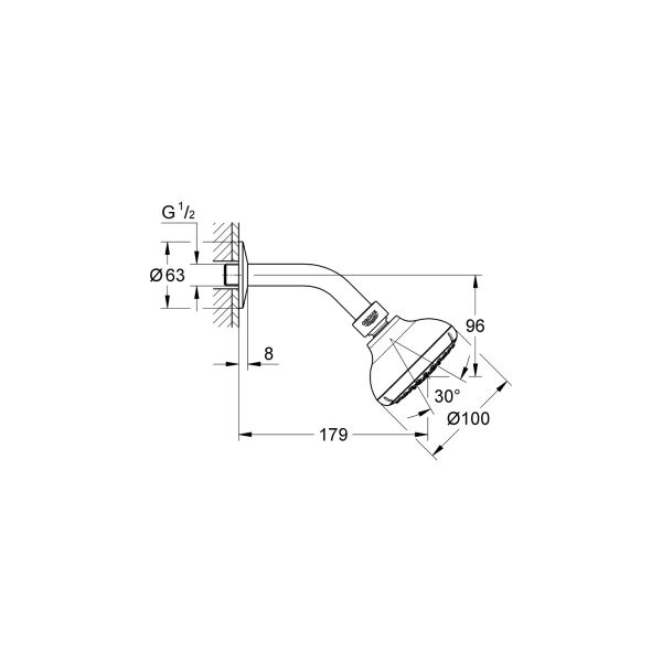 Grohe Tempesta 100 Tepe Duşu Seti 4 Akışlı - 27870001