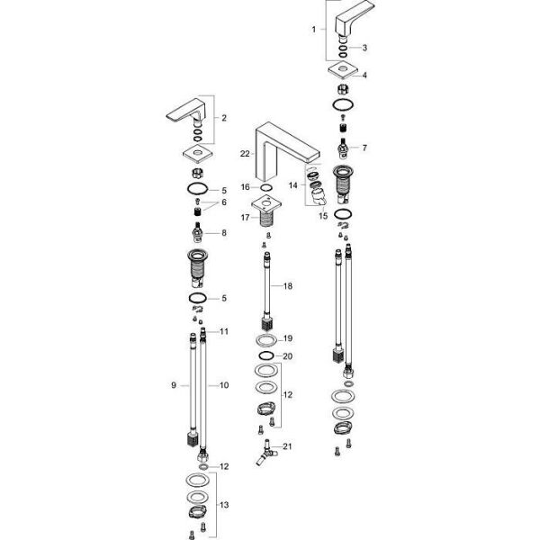 Hansgrohe Metropol 3-Delikli Lavabo Bataryası