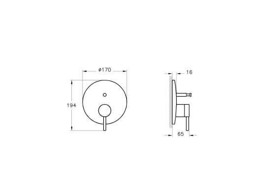 VitrA Origin A42620 Ankastre Banyo Bataryası Sıva Üstü Krom