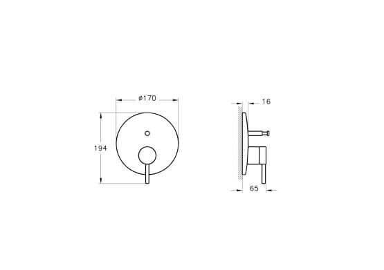 VitrA Origin A42620 Ankastre Banyo Bataryası Sıva Üstü Krom