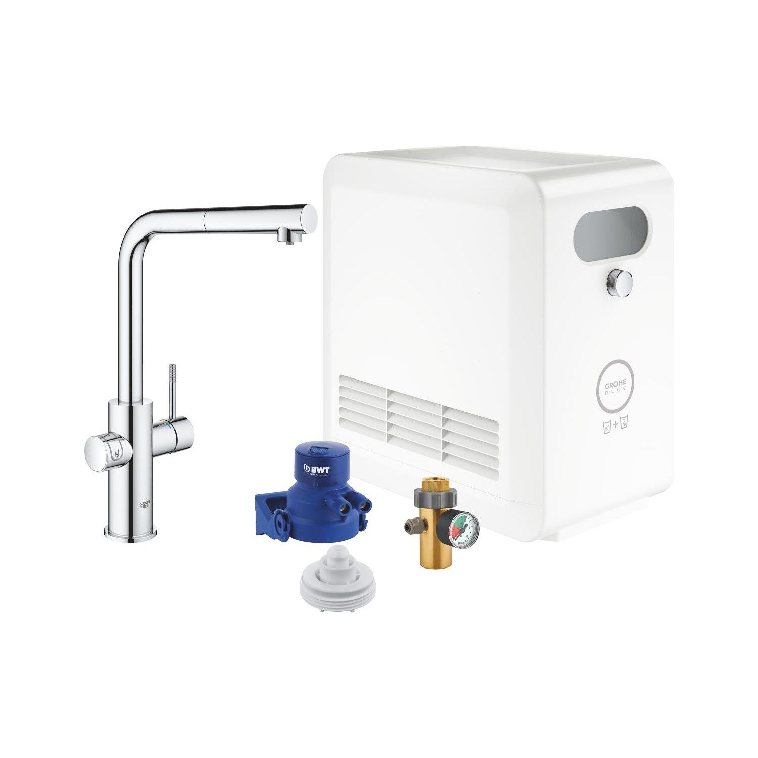 Grohe Blue Professional Arıtmalı İçme Suyu ve Soda Yapan Spiralli Eviye Bataryası- 31326002