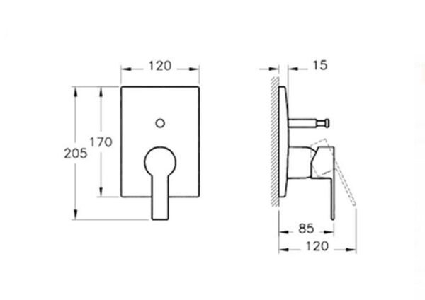 VitrA A42212 Flo S Ankastre Banyo Bataryası Krom