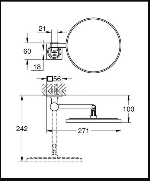 Grohe Allure Makyaj ve Tıraş Aynası, Fırçalı Bakır 40967DL1
