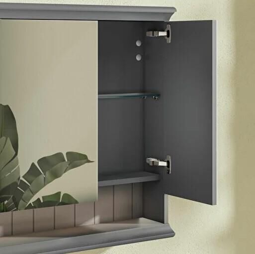 VitrA Valarte Dolaplı Ayna, 100 Cm Mat Gri - 62235