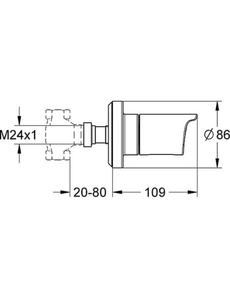Grohe Grohtherm 2000 NEW Ankastre Stop Valf - 19243001