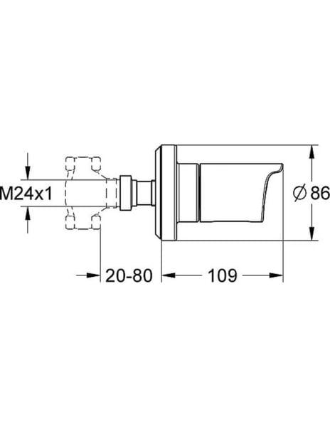 Grohe Grohtherm 2000 NEW Ankastre Stop Valf - 19243001
