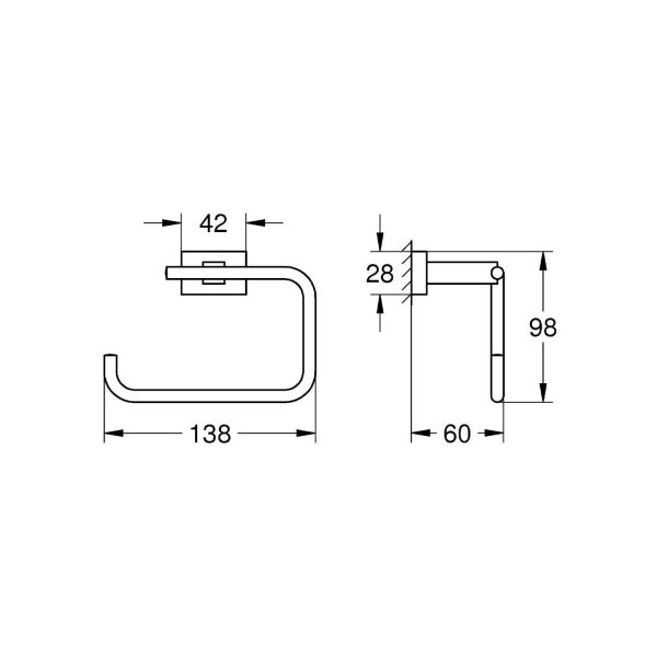 Grohe Eurocube Tuvalet Kağıtlığı Banyo Aksesuarı - 40507001