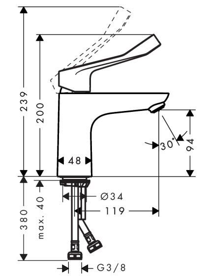 Hansgrohe Focus Tek Kollu Lavabo Bataryası 100 CoolStart, Kumandasız, uzun volan ile - 31917000
