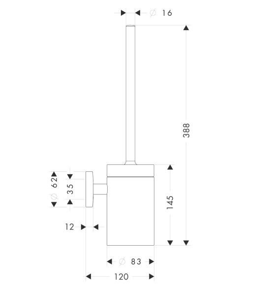 Hansgrohe Logis Tuvalet Fırçası Duvara Monte - 40522000