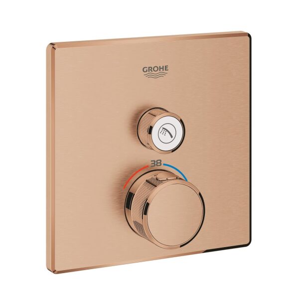 Grohe Grohtherm SmartControl Tek valfli akış kontrollü, ankastre termostatik duş bataryası - 29123DL0