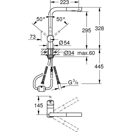 Grohe Minta Tek Kumandalı Eviye Bataryası - 30274A00