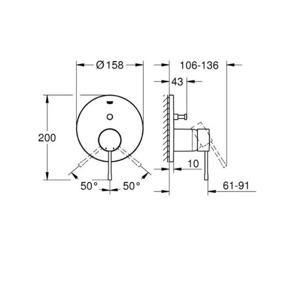 Grohe Essence Ankastre Banyo/Duş Bataryası - 24167001
