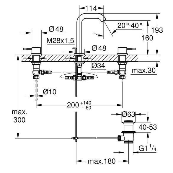 Grohe Essence 3 Delikli Lavabo Bataryası Cool Sunrise – 20296GL1