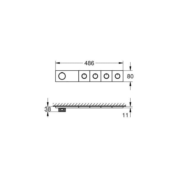 Grohe Grohtherm Aqua Tiles 4 Valfli Akış Kontrollü, Ankastre Termostatik Duş Bataryası Br. Warm Sunset – 106867DL00