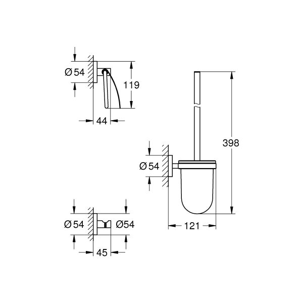 Grohe Essentials City 3'ü 1 Arada Tuvalet Aksesuar Seti - 40407001