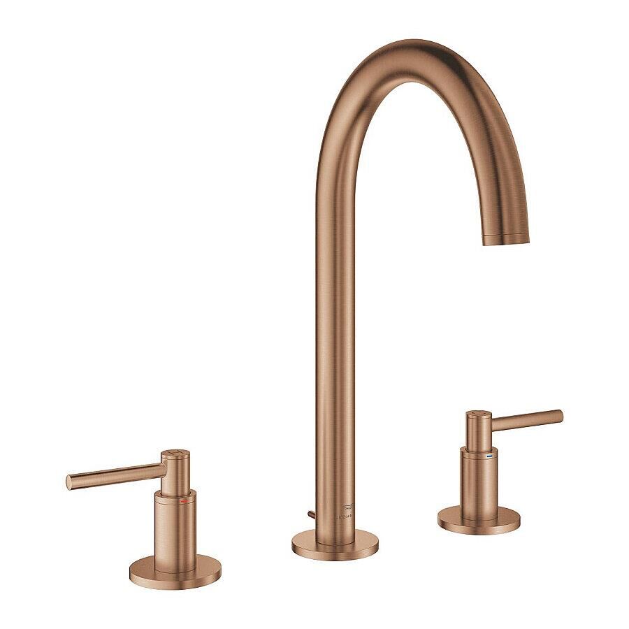 Grohe Atrio 3 Delikli Ankastre Lavabo Bataryası, Sifon Kumandalı, Fırçalı Bakır - 20649DL0