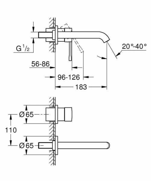 Grohe Essence New Iki Delikli Lavabo Bataryası M-Boyut (19408DC1)