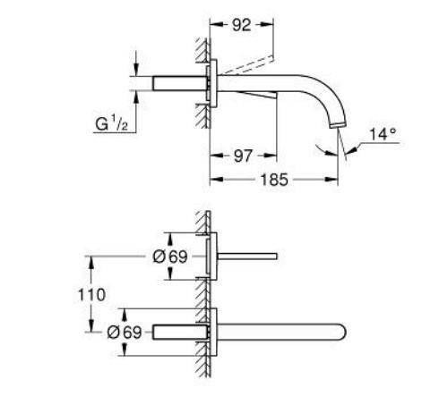 Grohe Atrio 2 Delikli Joystick Lavabo Bataryası - 29410000