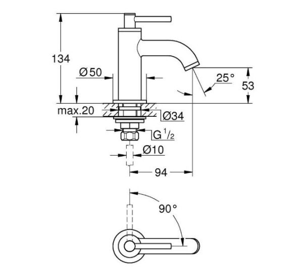 Grohe Atrio Lavabo Musluğu 1/2'' - 20658000