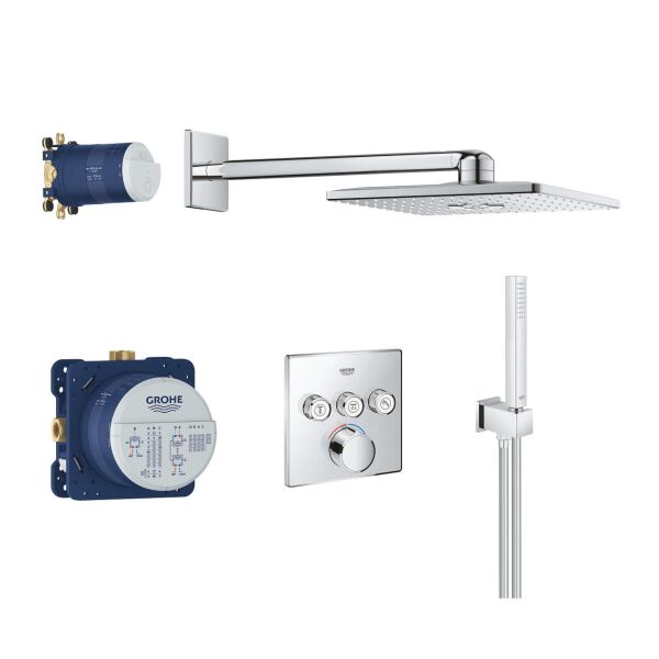 Grohe SmartControl Perfect Ankastre Banyo/Duş Bataryası, Tepe ve El Duşu Seti - 34712000