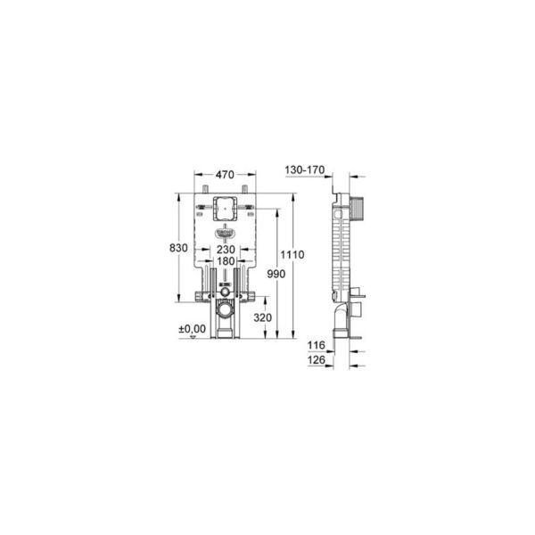 Grohe Uniset Gömme Rezervuar Pnömatik 13 cm - 38642001