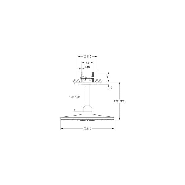 Grohe Rainshower Smartactive 310 Cube Tepe Duşu Seti 142 Mm, 2 Akışlı - 26481GN0