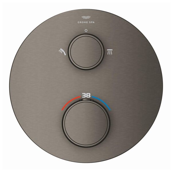 Grohe Atrio Private Collection Entegre kapatma/yönlendirme vanası ve düğmeli 2 çıkışlı termostatik duş bataryası - 24396AL0