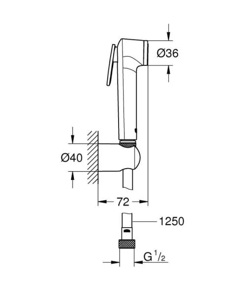 Grohe Tempesta-F Taharet Spreyi 30 Duş Seti - Mat Siyah - 1025302431