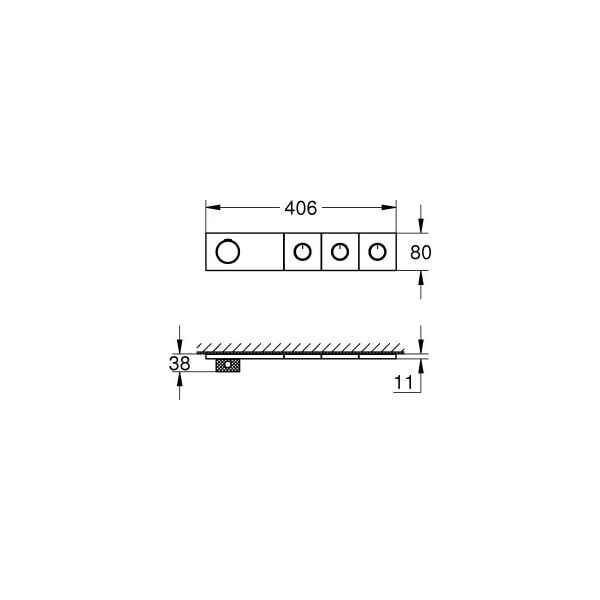 Grohe Grohtherm Aqua Tiles 3 Valfli Akış Kontrollü, Ankastre Termostatik Duş Bataryası Krom – 1068660000