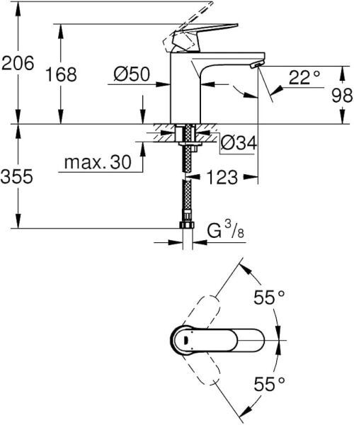 Grohe Eurocosmo Tek Kumandalı Lavabo Bataryası - 23327000
