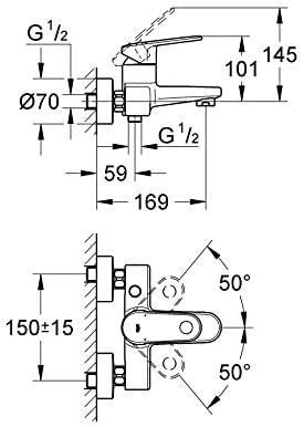 Grohe Europlus Tek Kumandalı Banyo Bataryası - 33553002