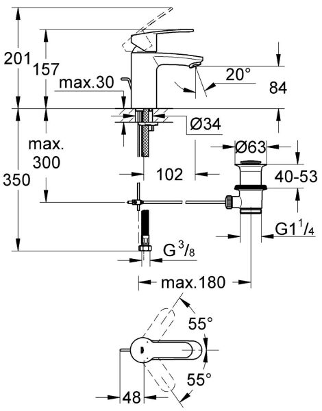 Grohe Eurostyle Cosmopolitan Tek Kumandalı Lavabo Bataryası - 33552002