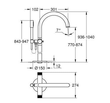 Grohe Atrio Private Collection Yerden Küvet Bataryası - 25229AL0
