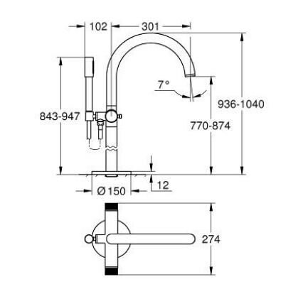 Grohe Atrio Private Collection Yerden Küvet Bataryası - 25229AL0